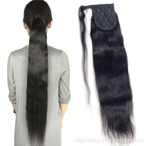 chinese hair vendors,the best selling mink virgin cuticle aligned hair ponytail,100% human hair straight ponytails